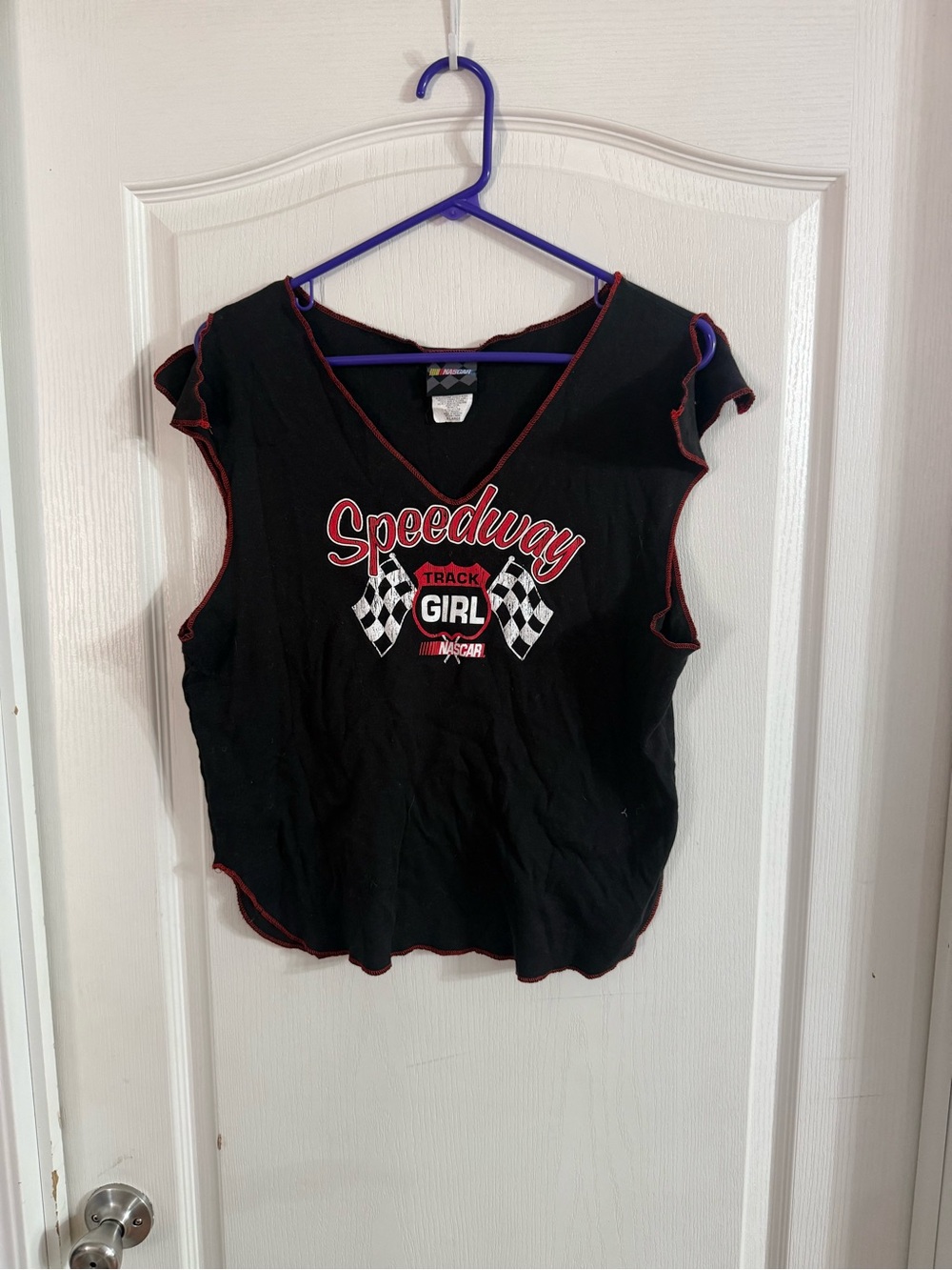 Vintage NASCAR Speedway Track Girl Sleeveless Crop Top Sz XL. AG-191